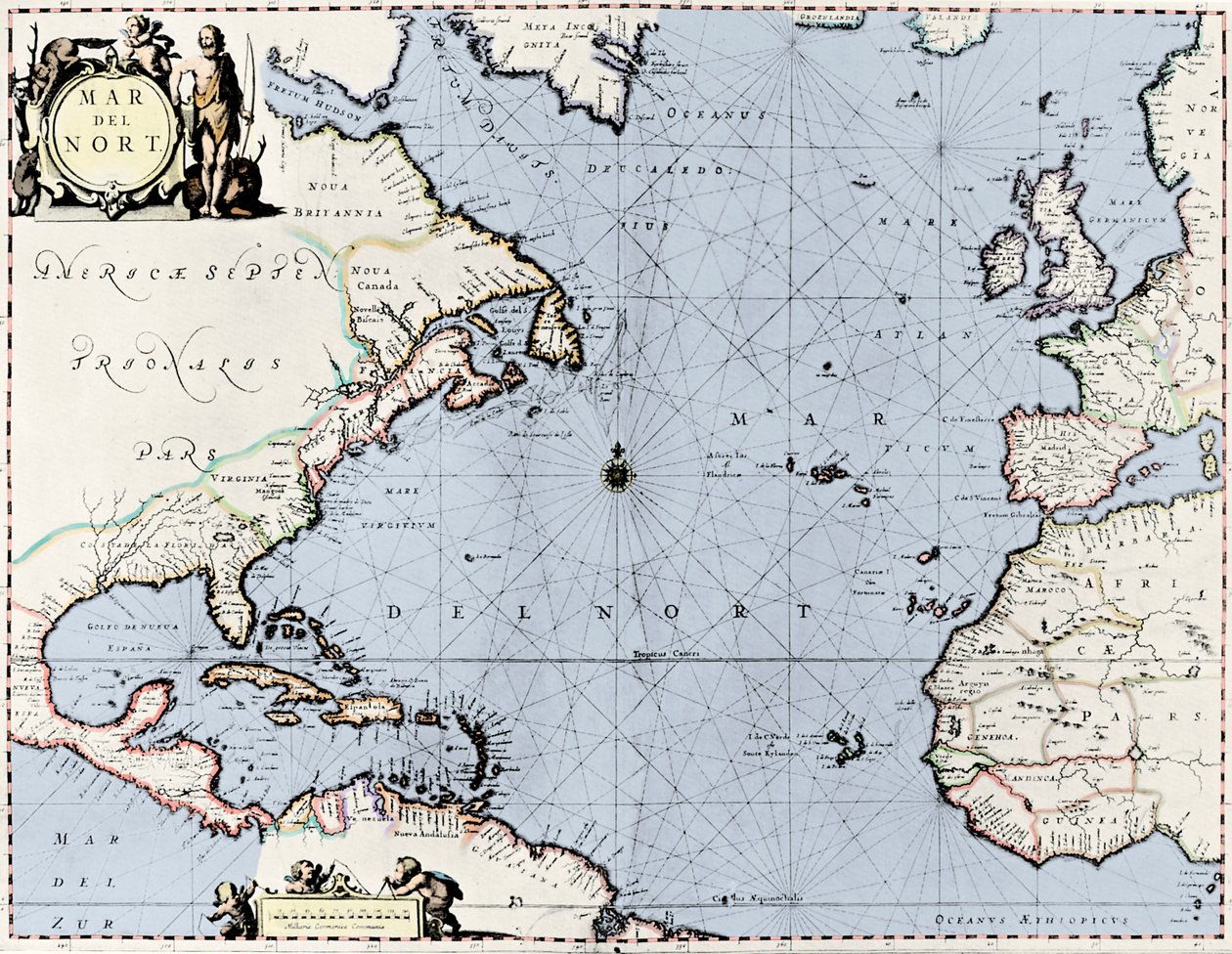 Mapa del Atlántico Norte, del "Jannson