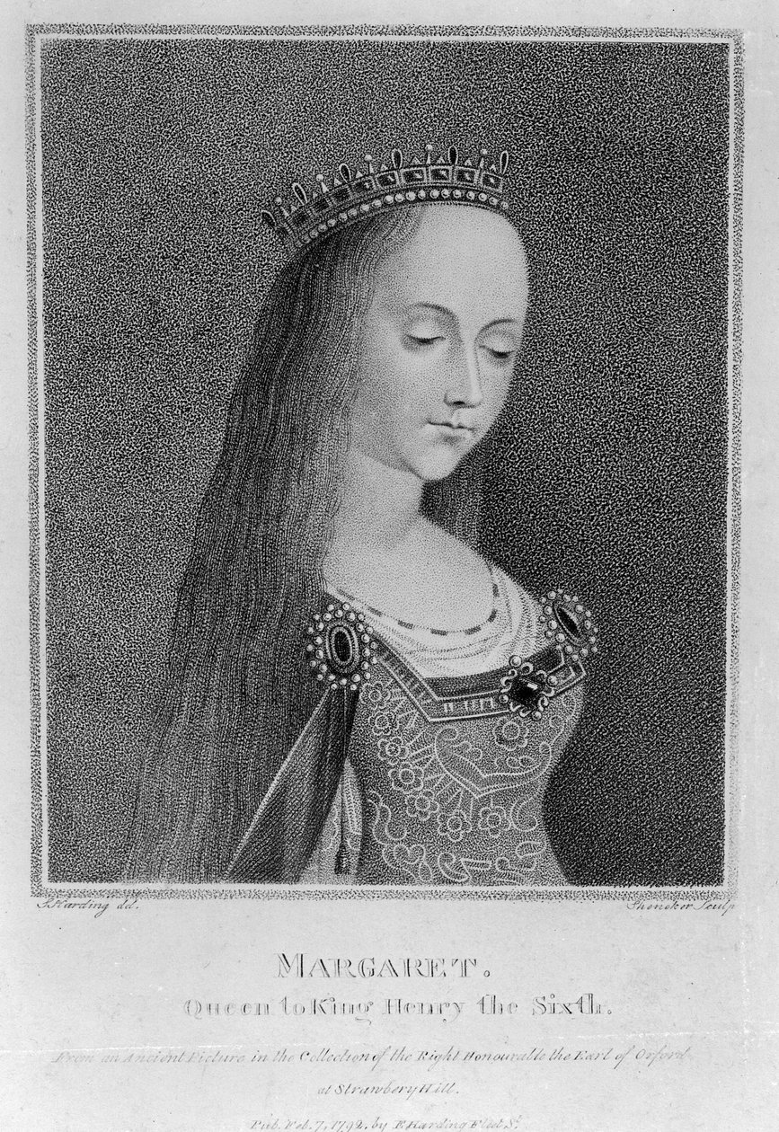Margarita de Anjou, según una pintura antigua en la colección del Muy Honorable el Conde de Oxford, 1792 de English School