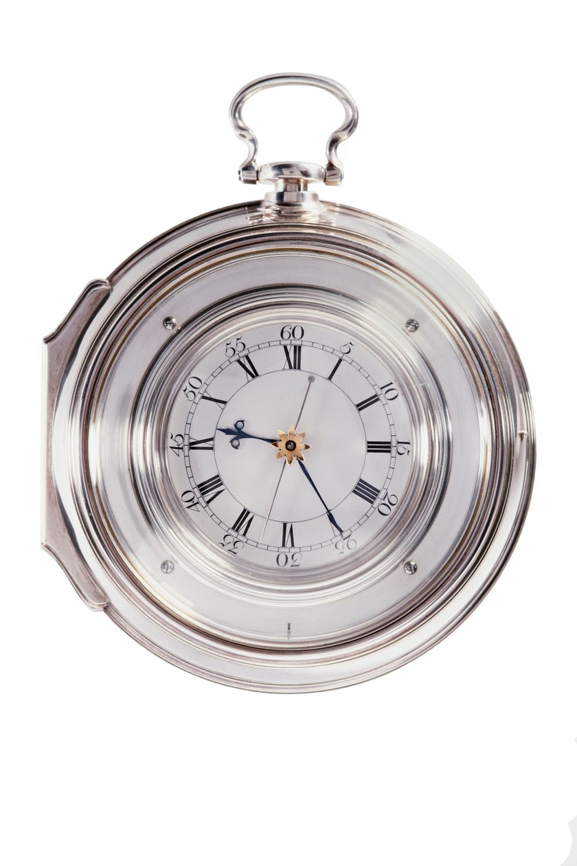 Reloj Marino, en estuche doble de plata, por John Harrison y Hijo, 1770, Londres de English School