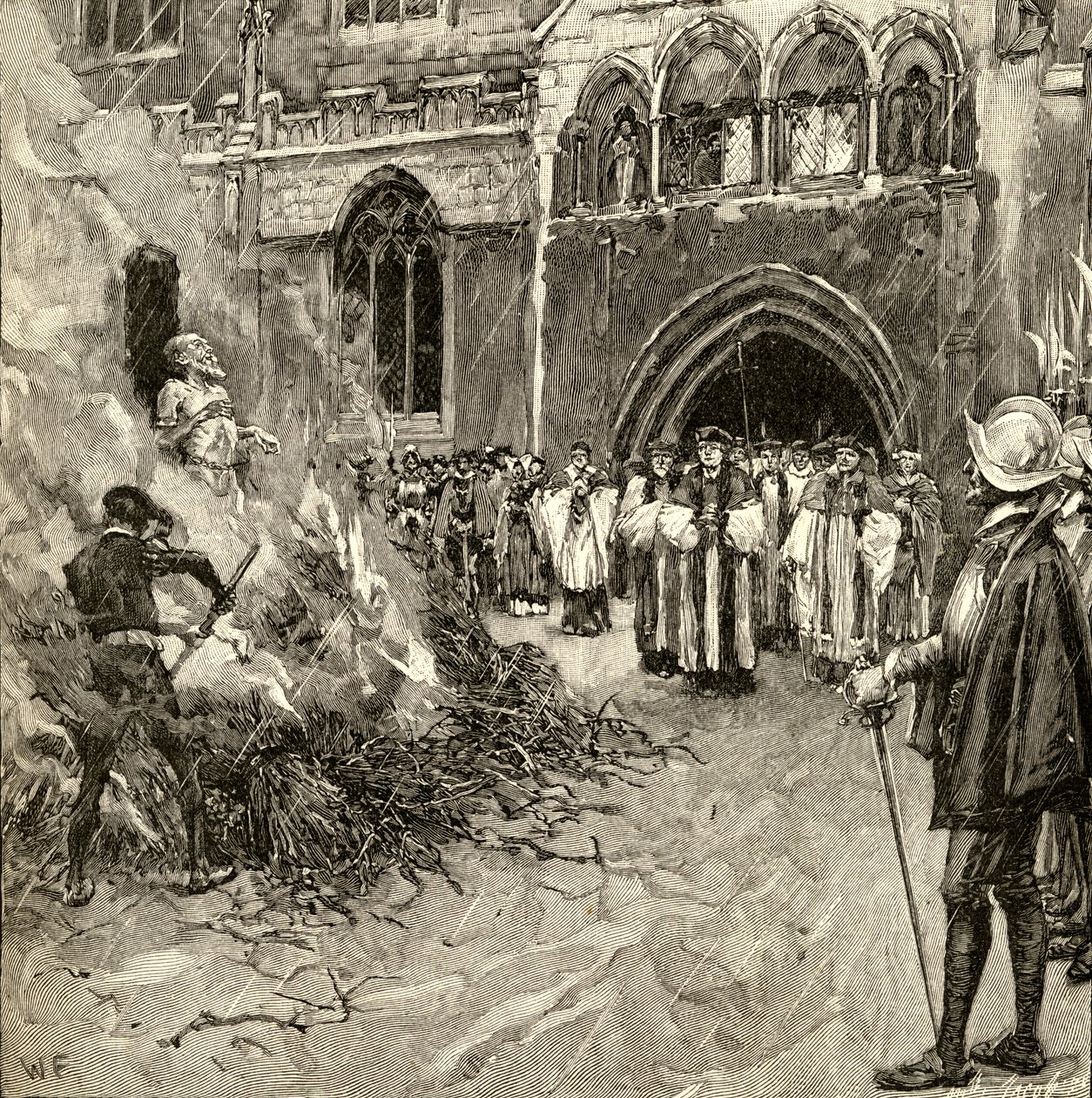 Martirio de John Hooper (c.1495-1555) en Gloucester de English School
