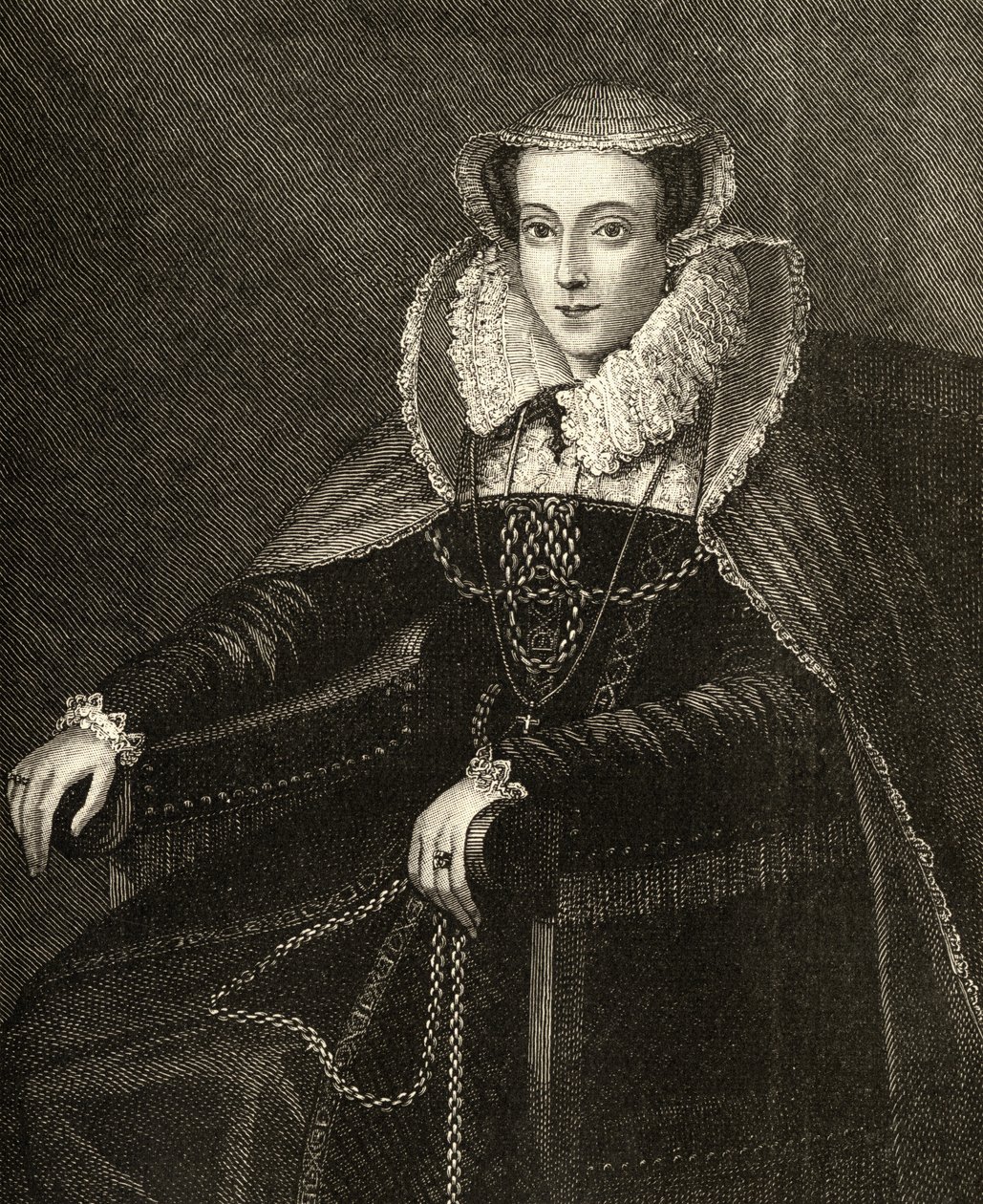 María Reina de Escocia (1542-87) (grabado) de English School