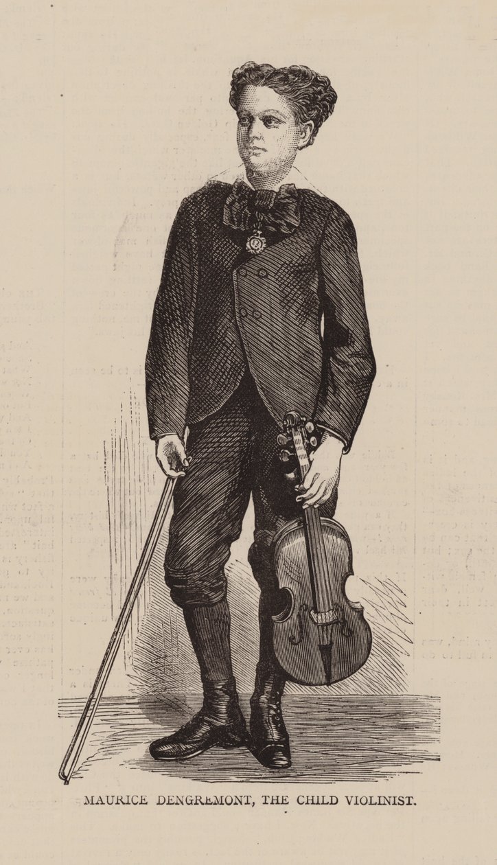 Maurice Dengremont, El niño violinista (grabado) de English School