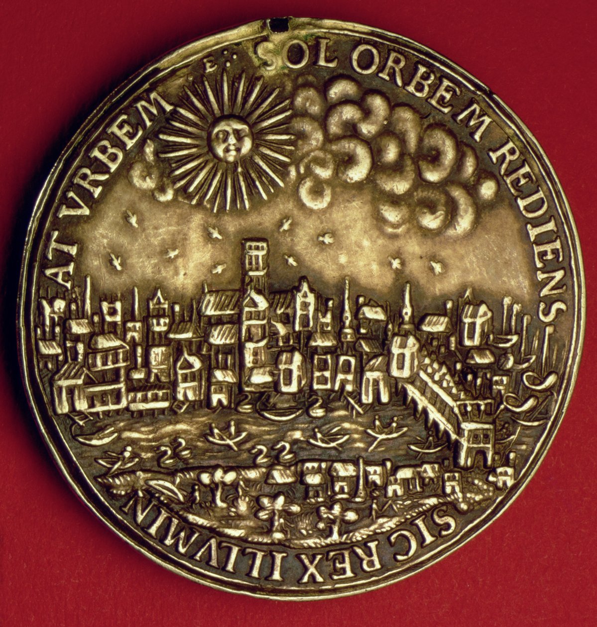 Medalla conmemorativa del regreso de Carlos I (1600-49) a la Ciudad de Londres tras la Coronación Escocesa, 1633 (metal) de English School