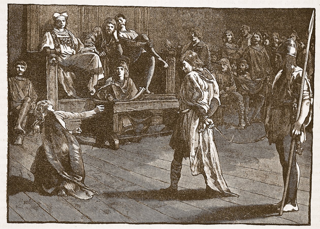 Reunión del Shire-Moot, c.835, ilustración de Cassells Illustrated History of England de English School