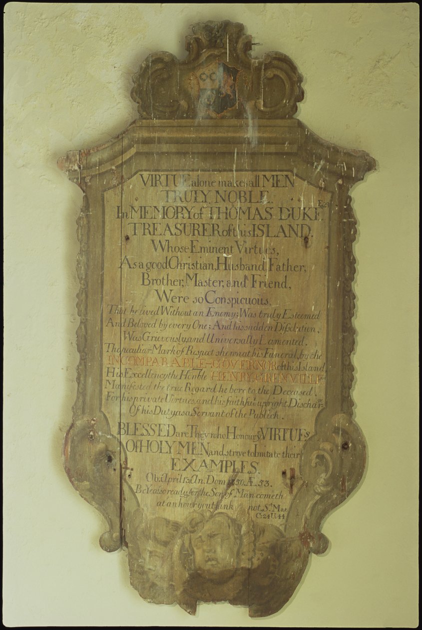 Memorial a Thomas Duke, 1750 de English School