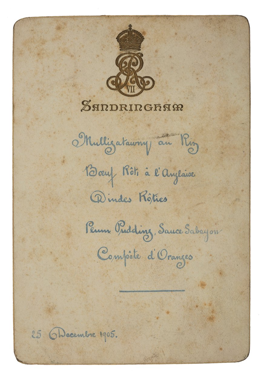 Menú del día de Navidad en Sandringham de English School
