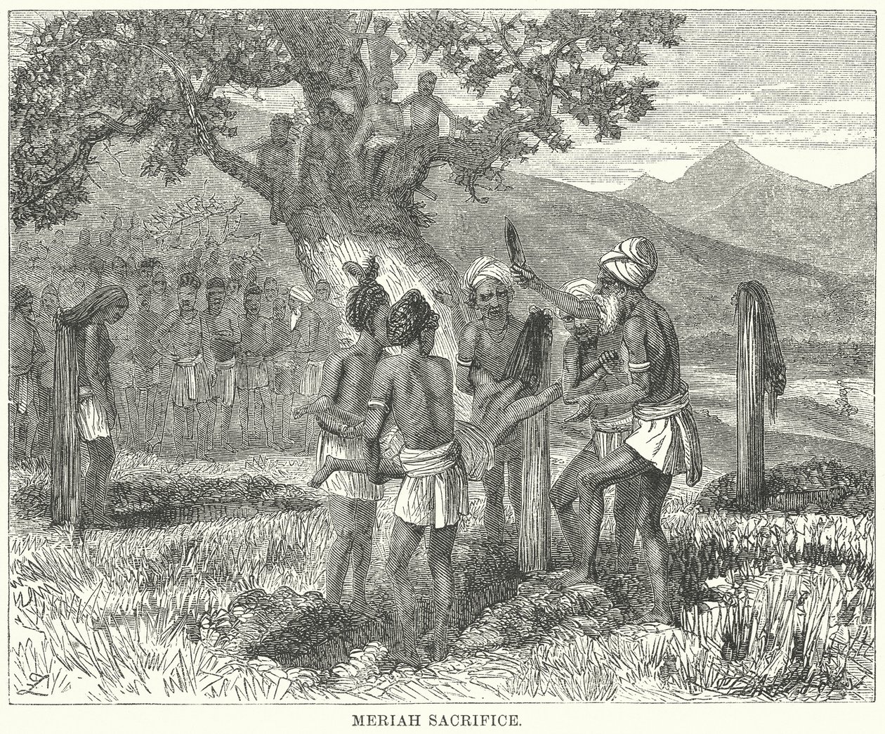 Sacrificio de Meriah (grabado) de English School