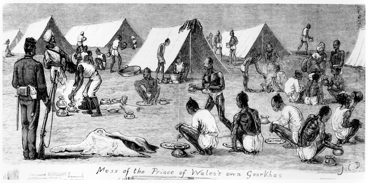 Mess del Príncipe de Gorkhas, 1878 de English School