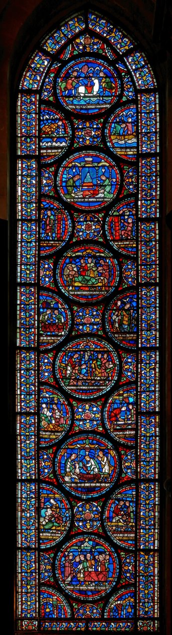 Ventana del Milagro que representa las historias de John Roxborough y Henry Beche de English School