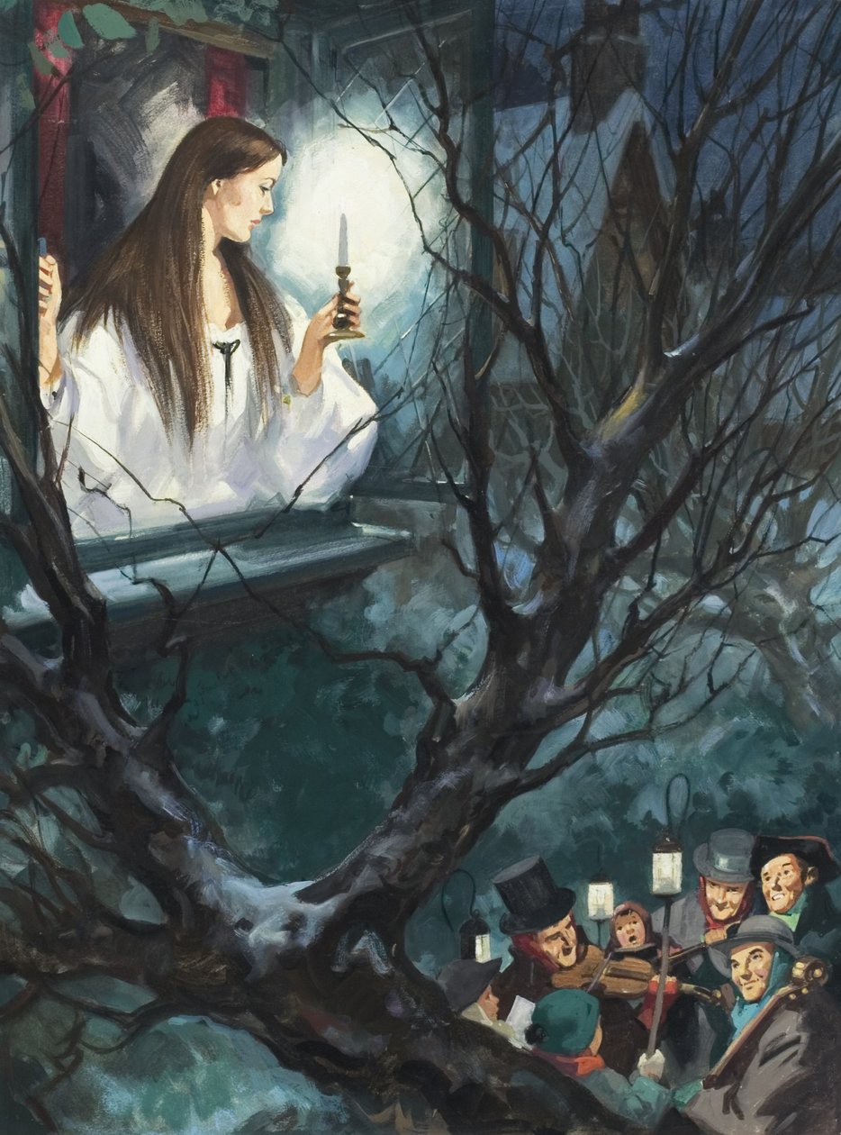 Miss Fancy, de "Bajo el árbol de Greenwood", de Thomas Hardy (1840-1928) (gouache sobre papel) de English School