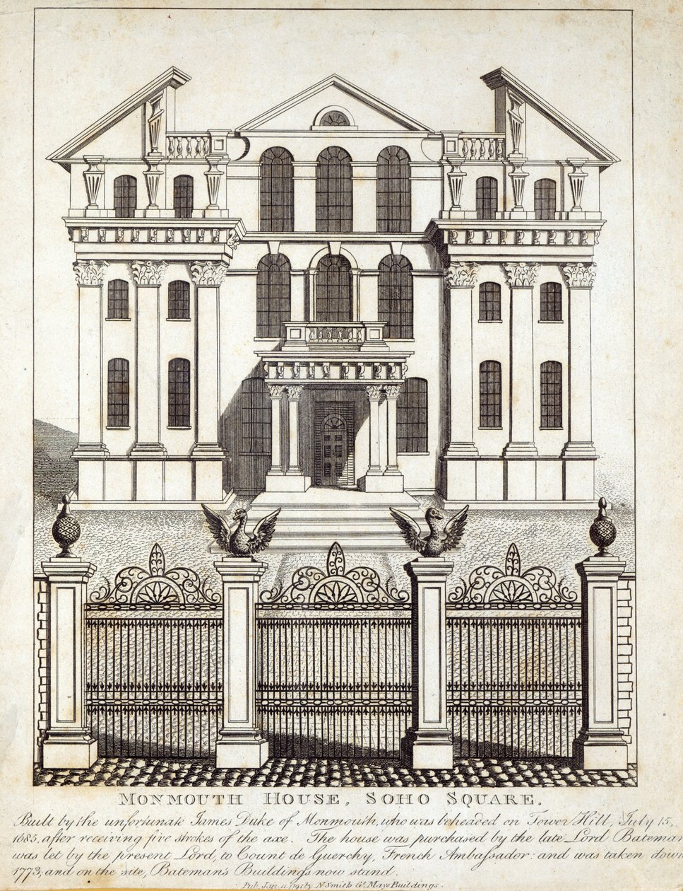 Monmouth House, Soho Square, publicado por N. Smith, Gt Mays Buildings, 11 de enero de 1791 de English School