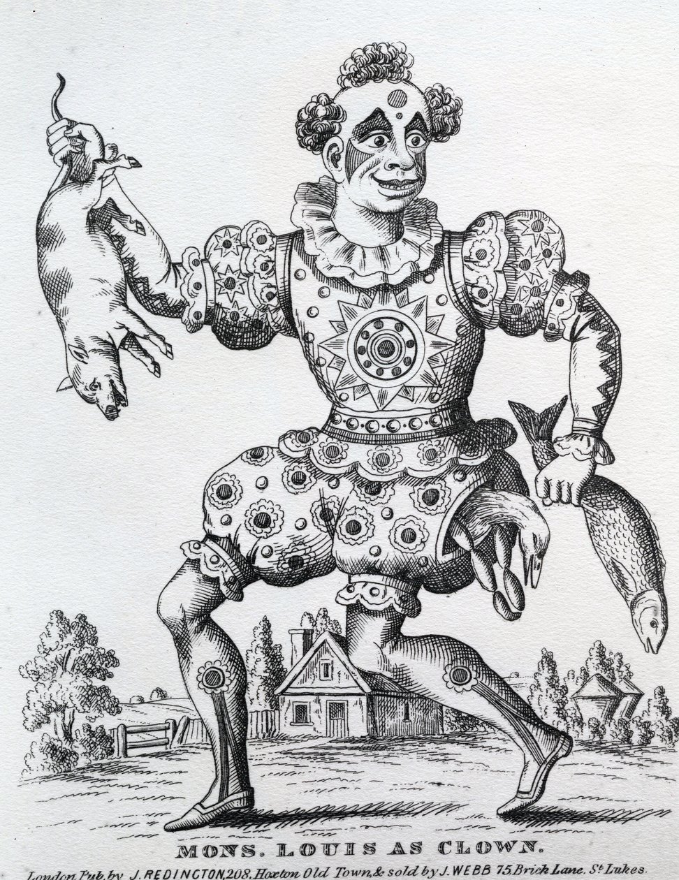 Mons. Louis como Payaso, publicado por John Redington, 1860-1872 de English School