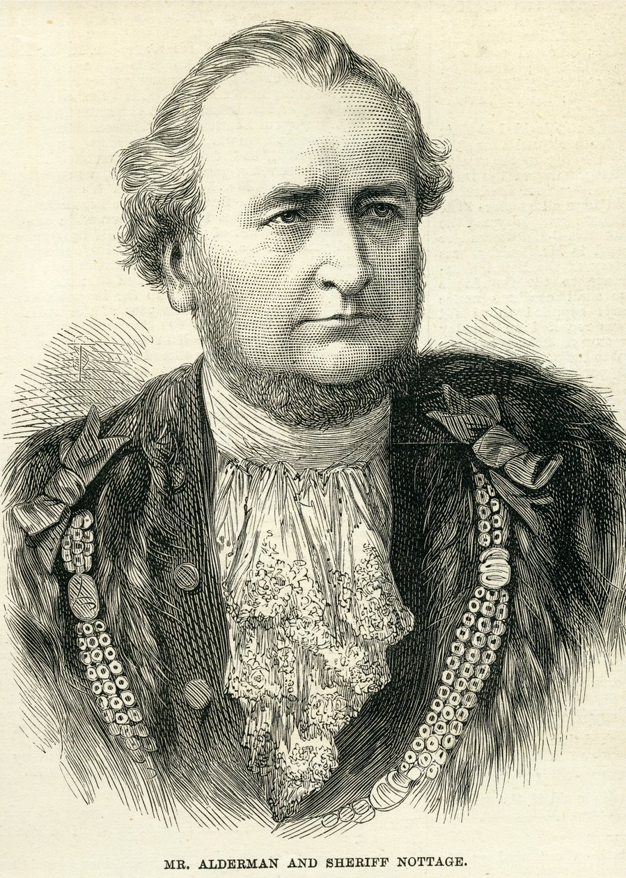 Sr. Concejal y Sheriff Nottage de The Illustrated London News, 10 de noviembre de 1877 de English School