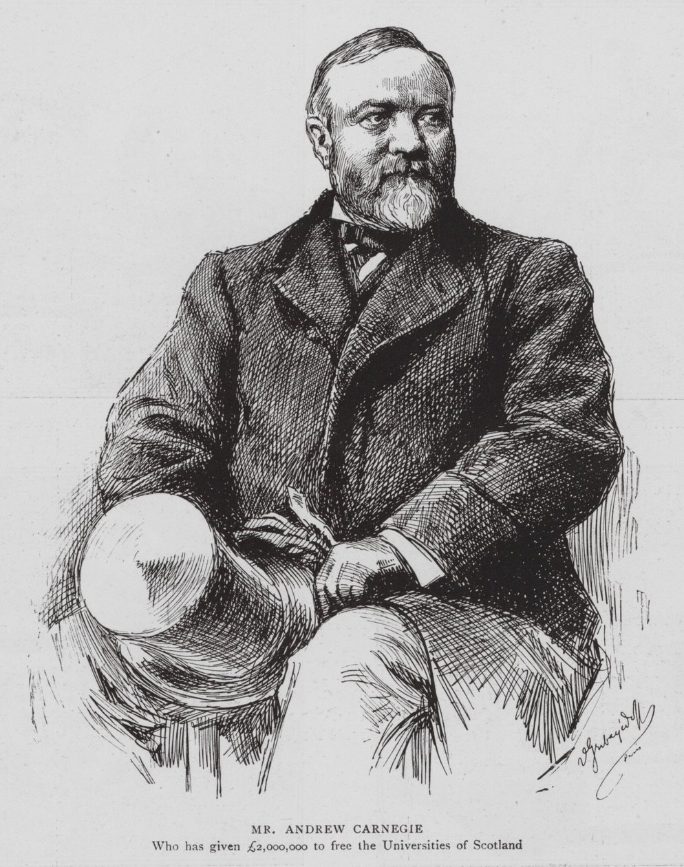 Sr. Andrew Carnegie (litografía) de English School