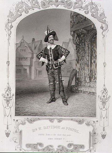 Mr. W. Davidge como Pistol, Acto II Escena 1 de 