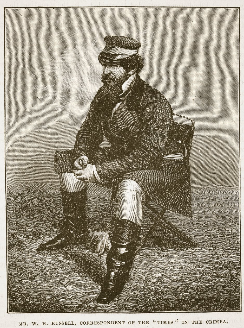 Sr. W H Russell, corresponsal del Times en Crimea, ilustración de Cassells Illustrated History of England de English School
