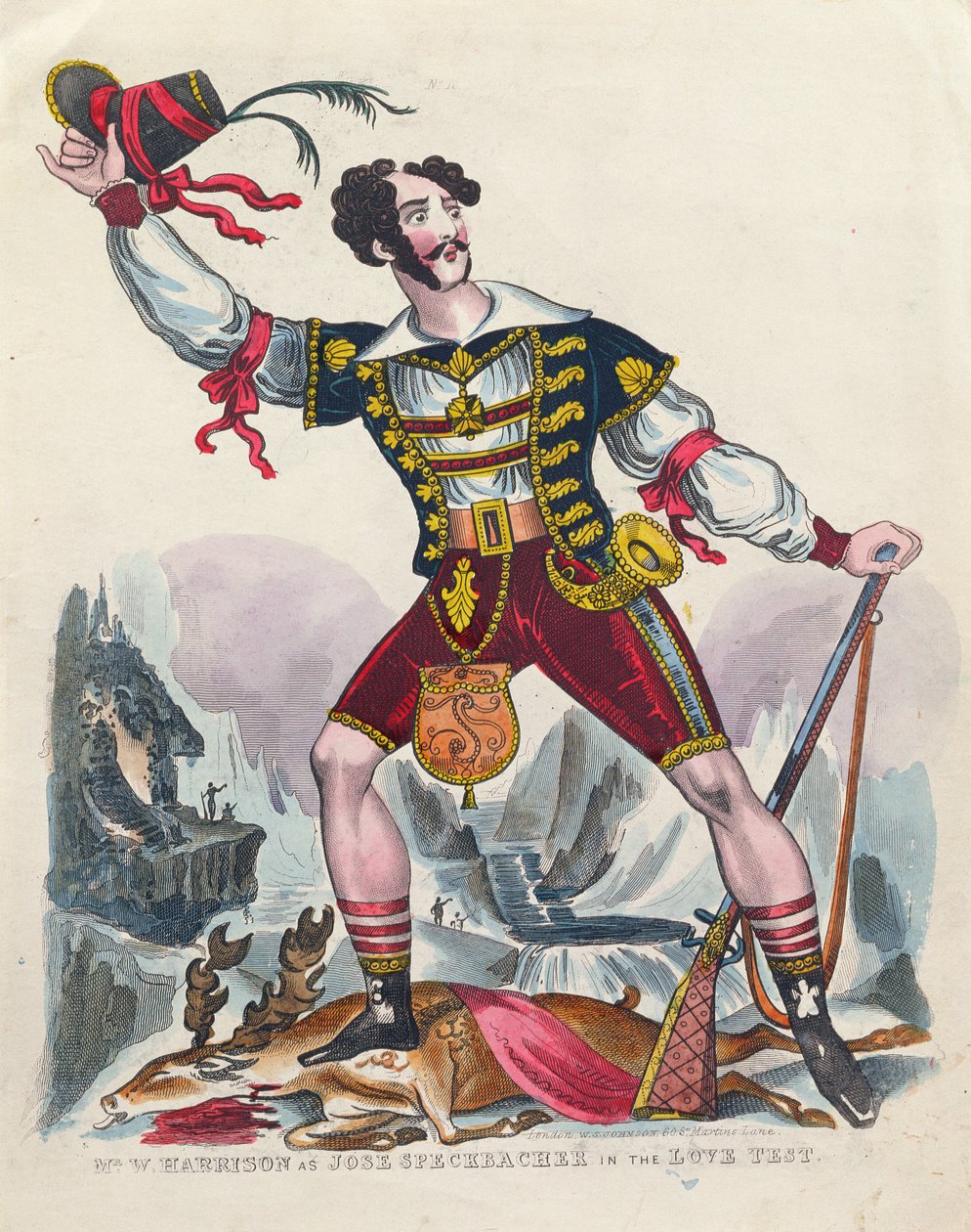 Mr W. Harrison como Jose Speckbacher en La prueba de amor, c.1840 de English School