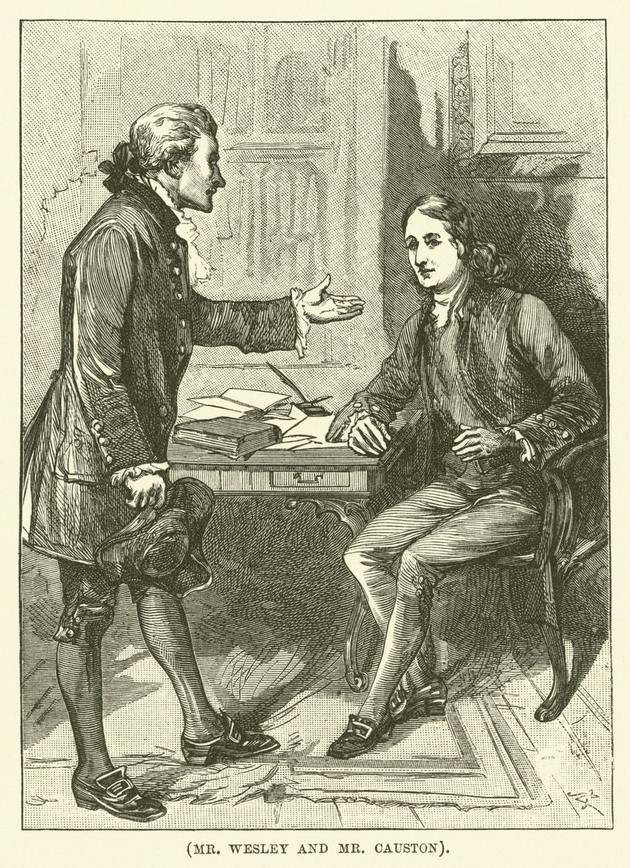 El Sr. Wesley y el Sr. Causton (grabado) de English School