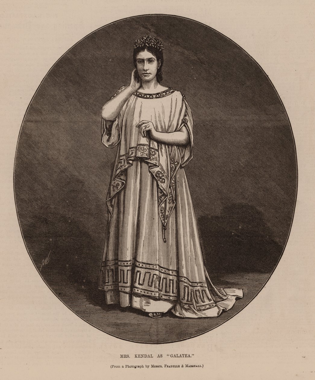 La Sra. Kendal como "Galatea" (grabado) de English School