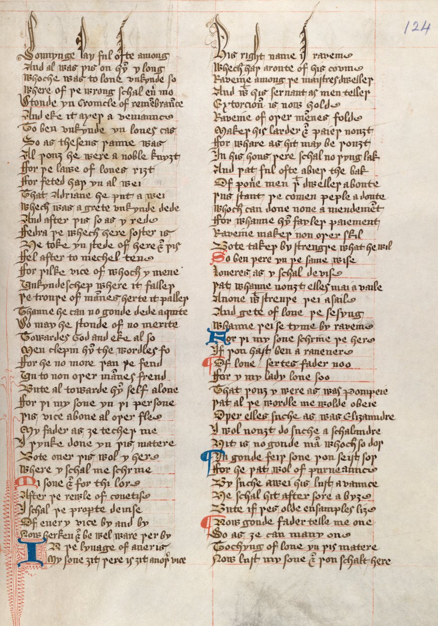 Ms326 f124r, Confessio Amantis de John Gower de English School