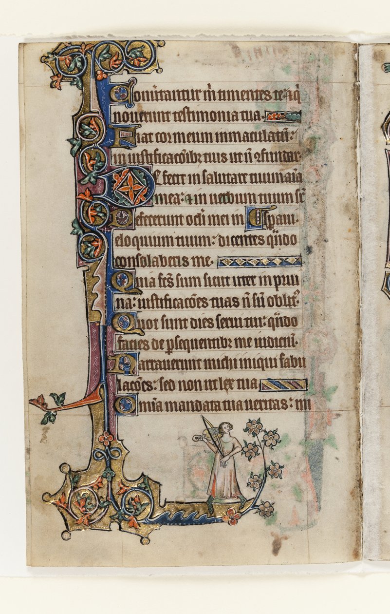 Ms 1-2005, f.175v, del Salterio de Macclesfield, Uso de Sarum, East Anglia, c.1330 de English School