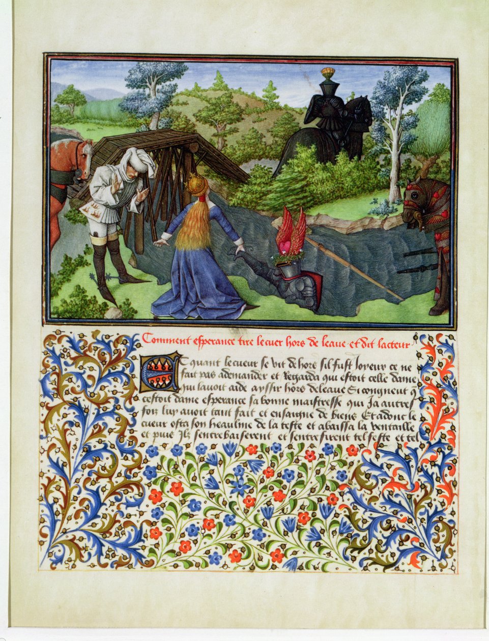 Ms. 2597 Esperanza saca a Corazón del Río de Lágrimas, edición facsímil de Livre du Coeur d
