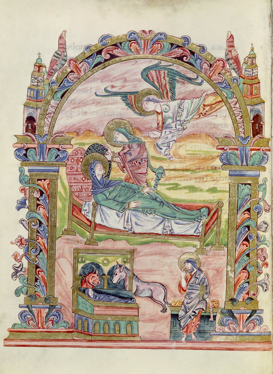 Ms 274 (Y-6) fol.32v Natividad, del Misal de Roberto de Jumieges, c.1016 de English School