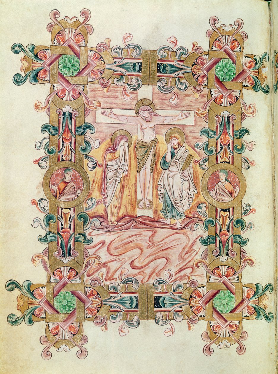 Ms 274 (Y-6) fol.71v La Crucifixión, del Misal de Roberto de Jumieges, c.1016 de English School