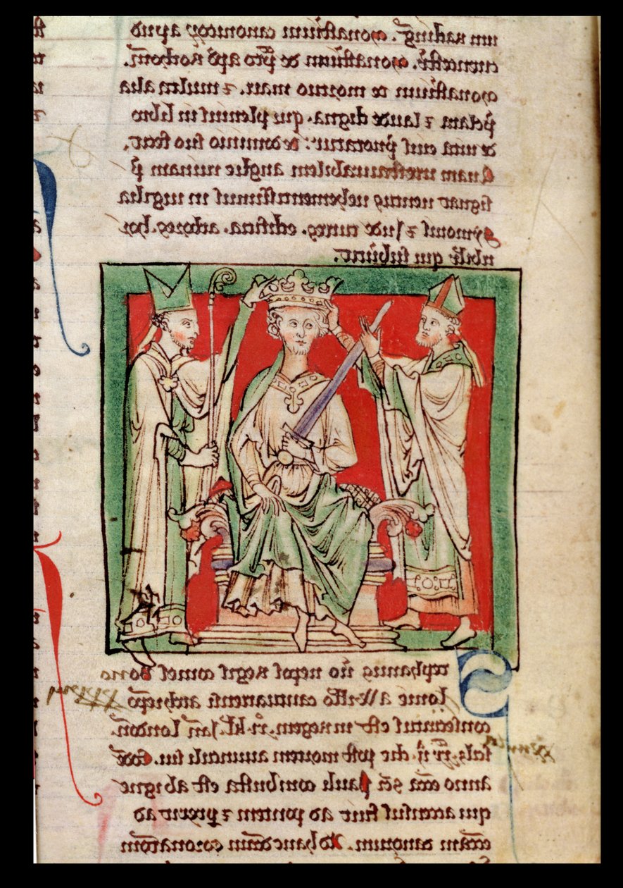 Ms 6712 (A.6.89) fol.133r Rey Esteban (c.1097-1154) miniatura de Flores Historiarum, por Matthew Paris, 1250-52 de English School