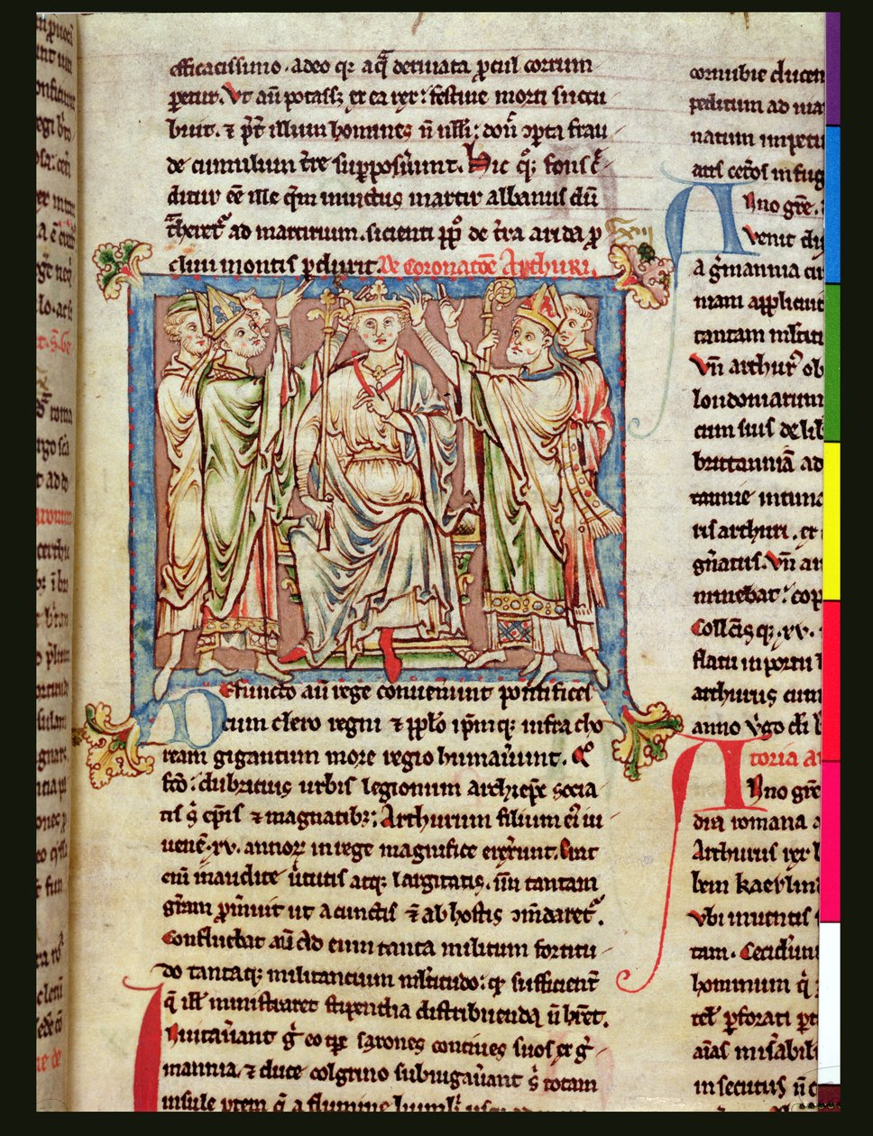 Rey Arturo, miniatura de Flores Historiarum, por Matthew Paris, c.1250-52 de English School