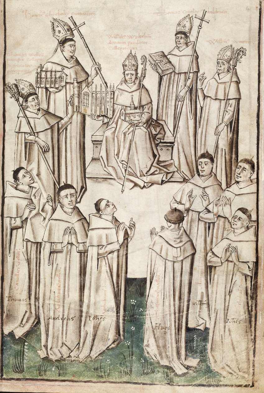 Ms. New Coll 288, f4r. (manuscrito de Chaundler), Vida de William of Wykeham por Thomas Chaundler de English School