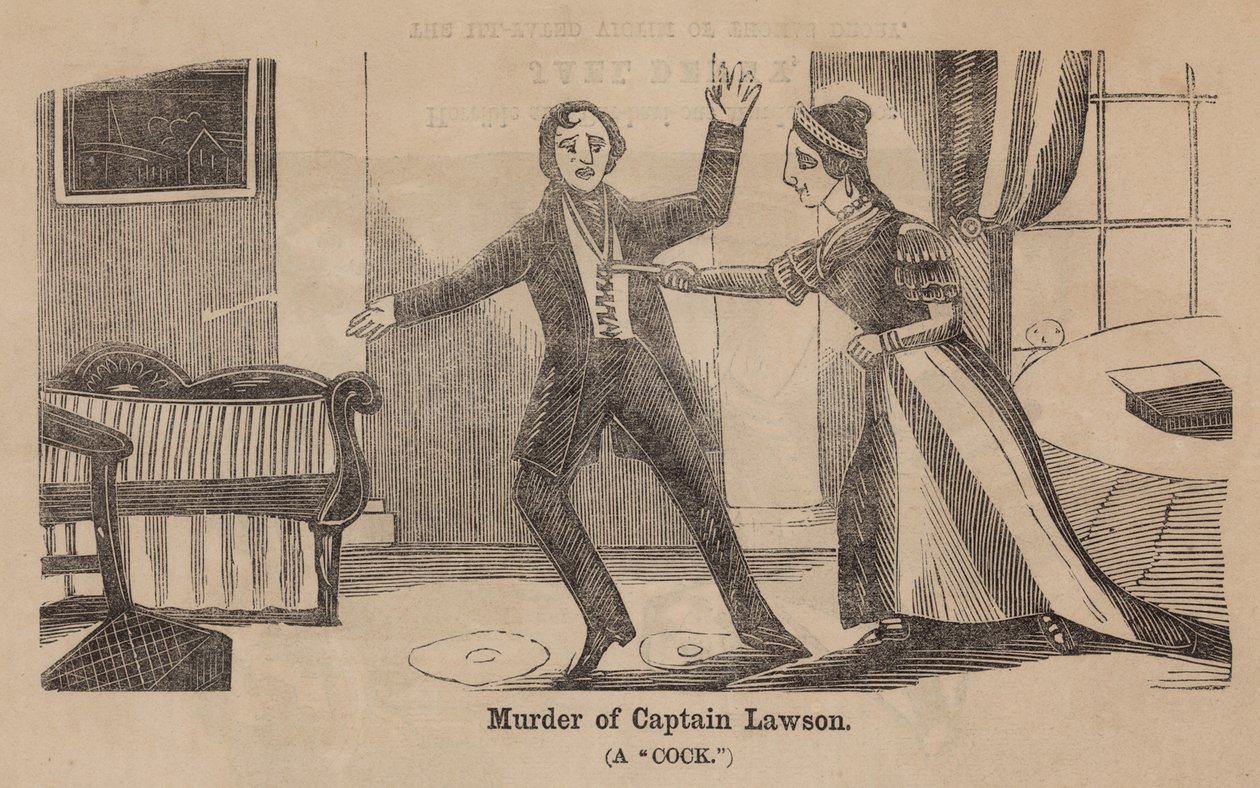Asesinato del capitán Lawson (grabado) de English School