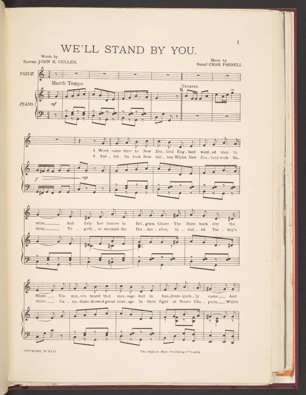 Partitura musical de la canción "We
