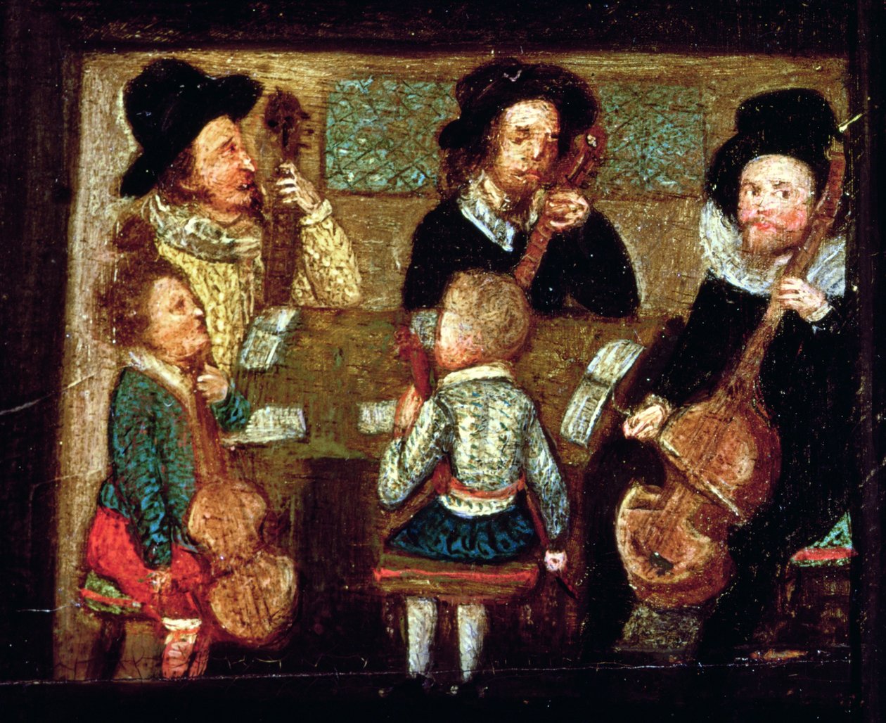 Músicos en Wadley House (detalle) de English School