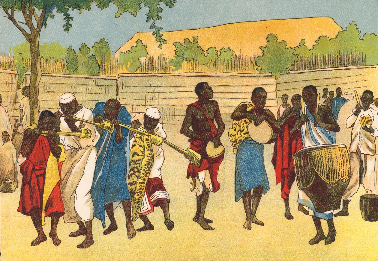 National Brass Band, Toro, Uganda (litografía en color) de English School