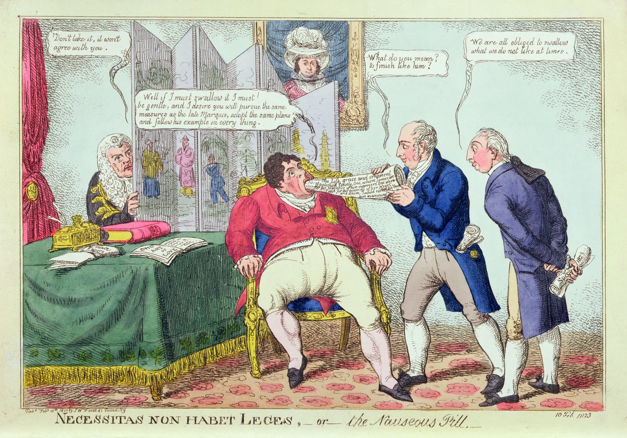 Necessitas Non Habet Leges, o la píldora nauseabunda, 1823 de English School
