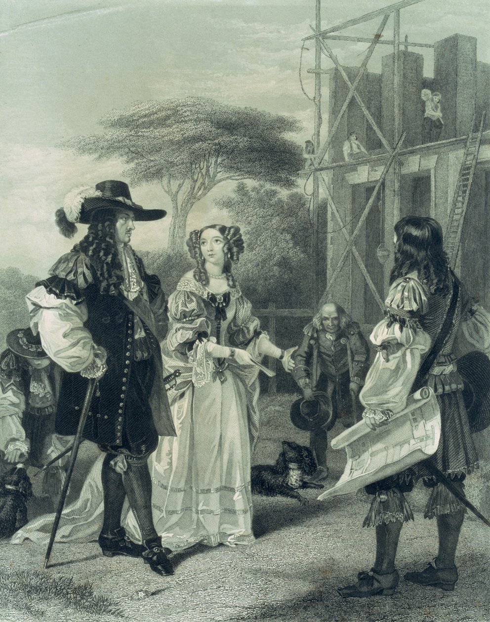 Nell Gwynn persuadiendo a Carlos II para construir un hospital de English School