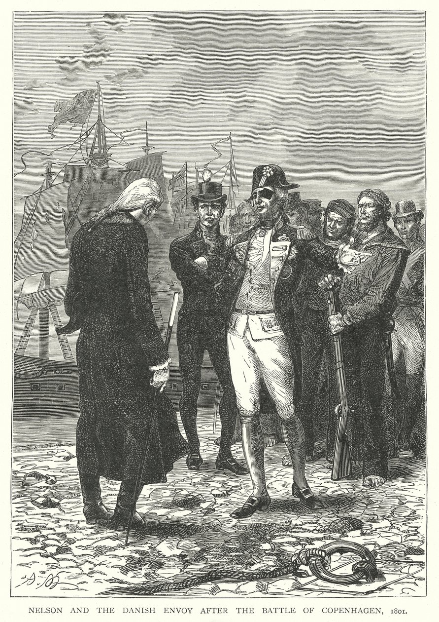 Nelson y el enviado danés tras la batalla de Copenhague de English School