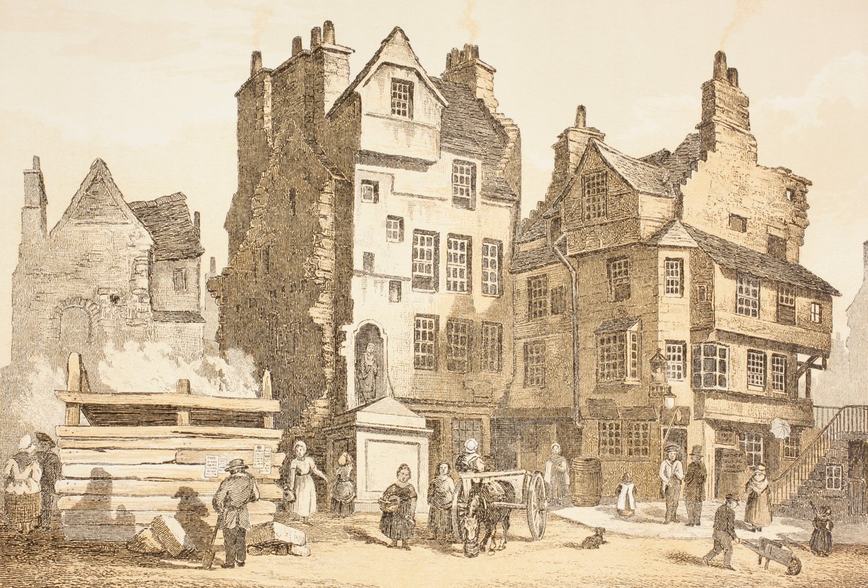 Casa Netherbow, Edimburgo como era en 1843, de 