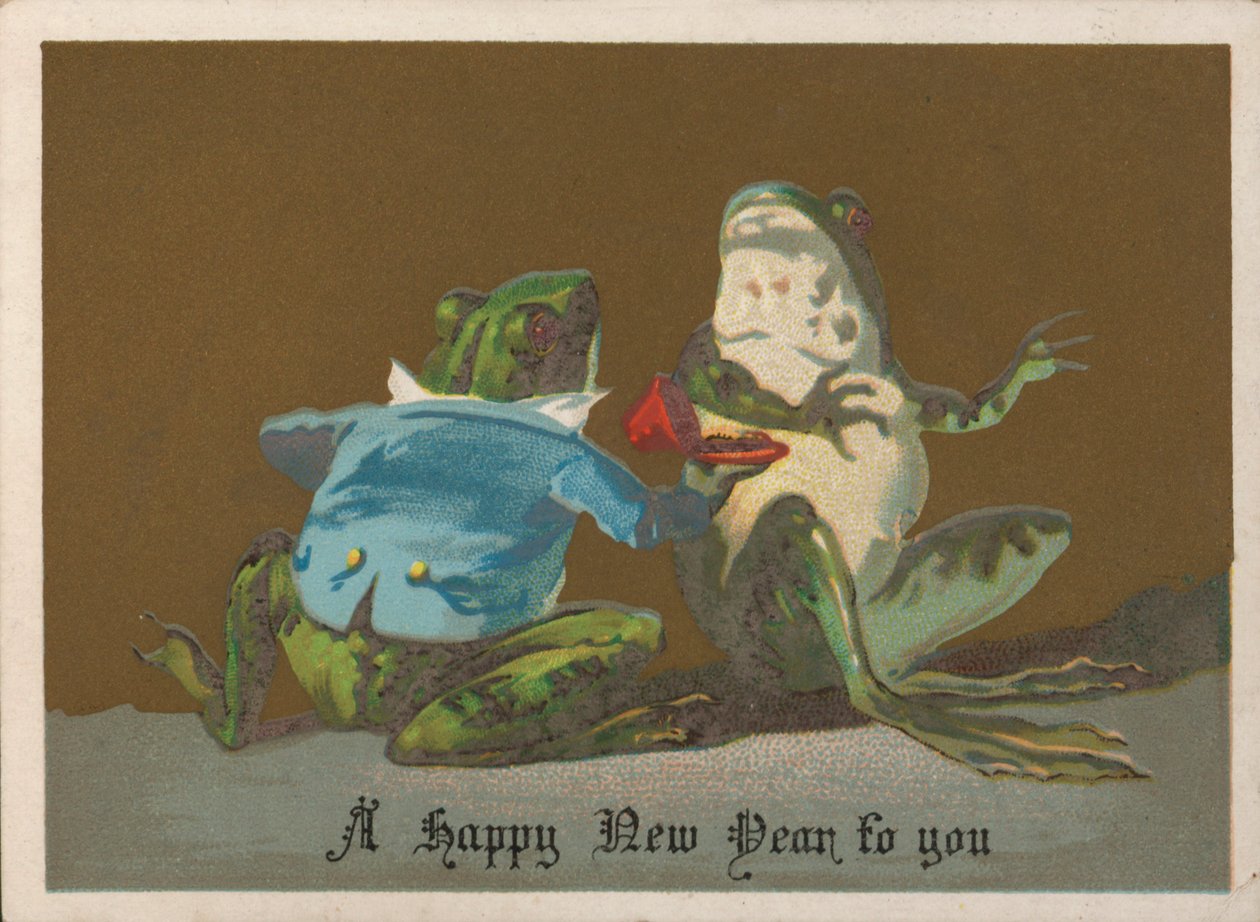 Tarjeta de Año Nuevo (cromolito) de English School