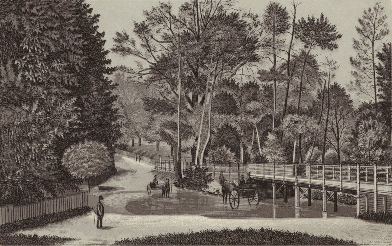 Newbury: Sandleford Water (litografía) de English School