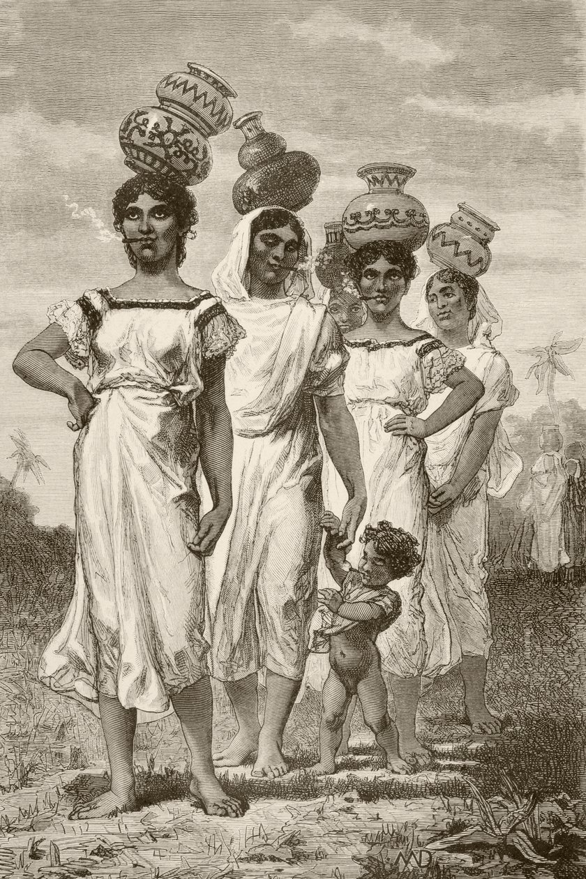 Campesinas paraguayas del siglo XIX (litografía) de English School