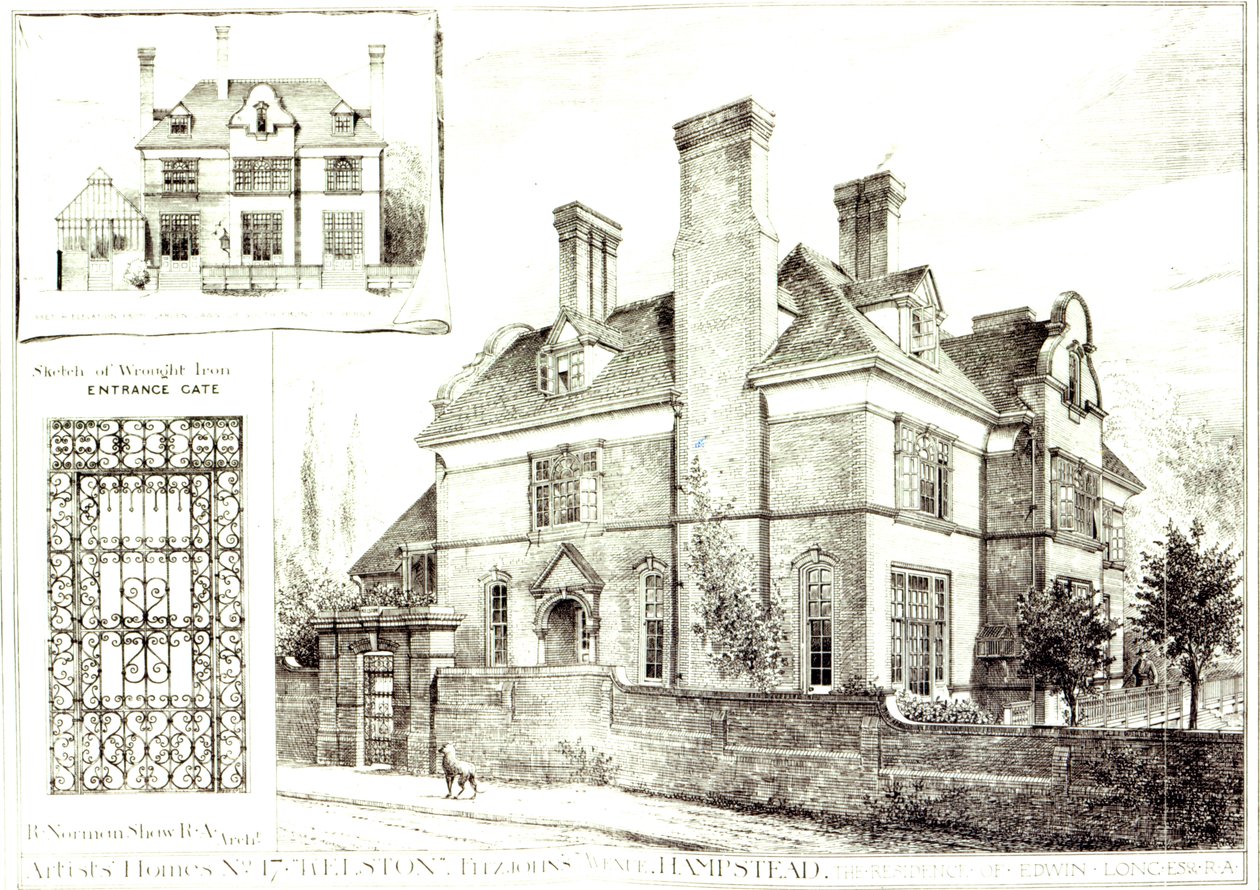 No.17 Kelston, St. Johns Avenue, de The Building News, 10 de febrero de 1882 de English School