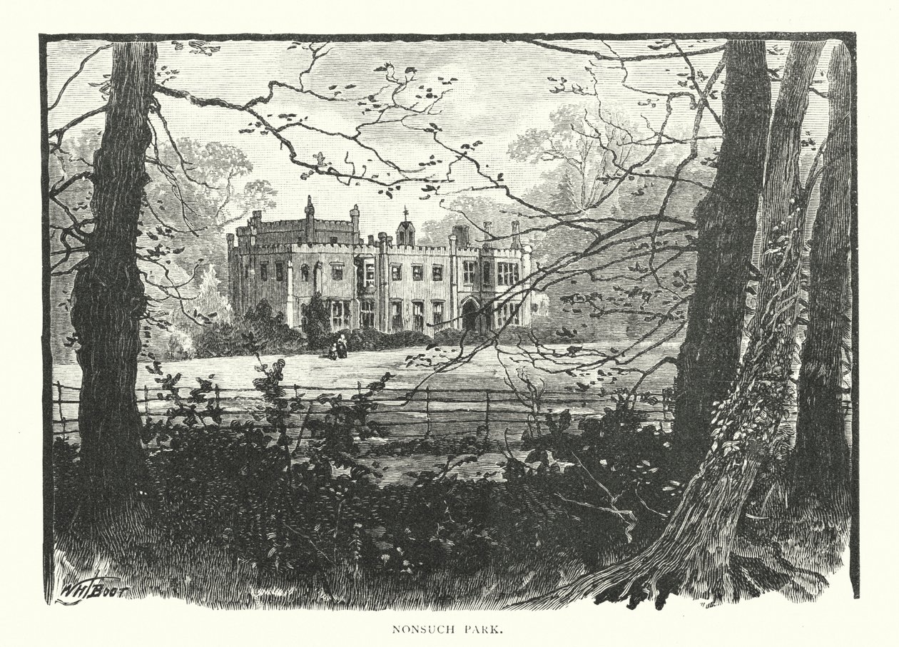 Nonsuch Park (grabado) de English School