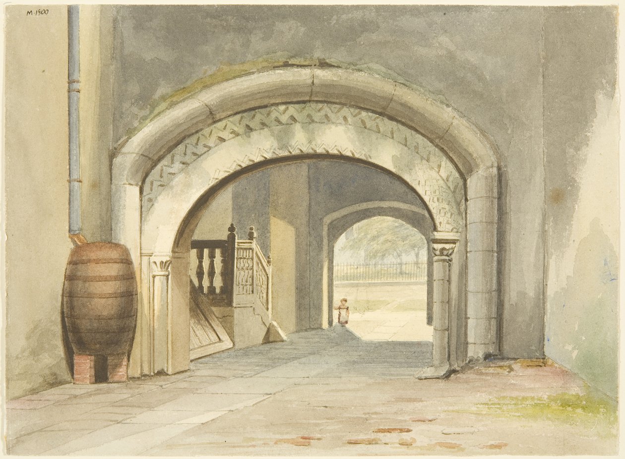 Arco normando, alojamientos de los abades, de la catedral de Bristol de English School