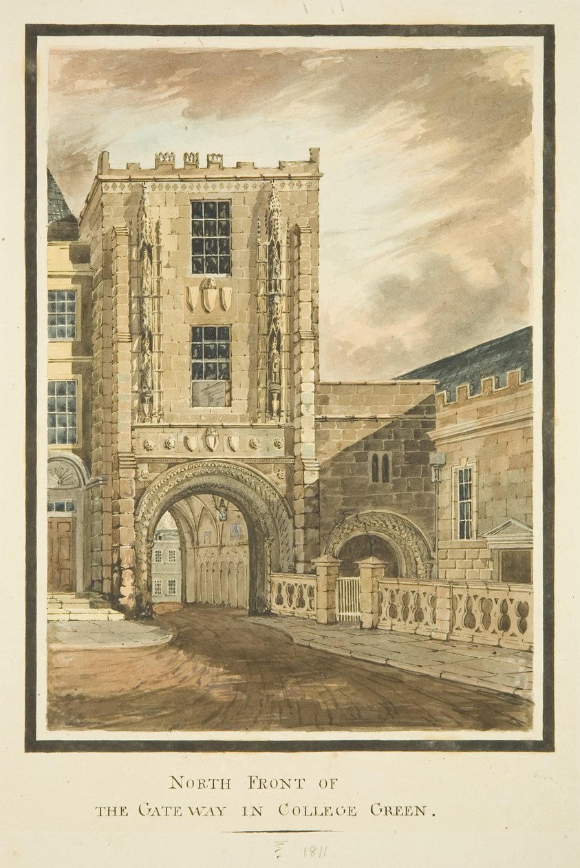 Vista norte de la puerta del colegio de English School