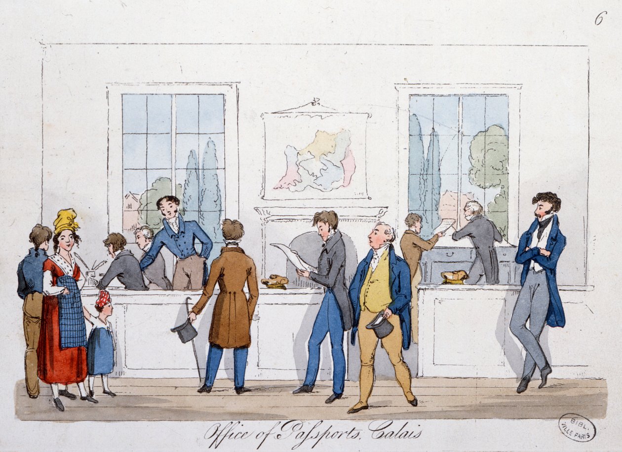 Oficina de Pasaportes en Calais, 1822 de English School