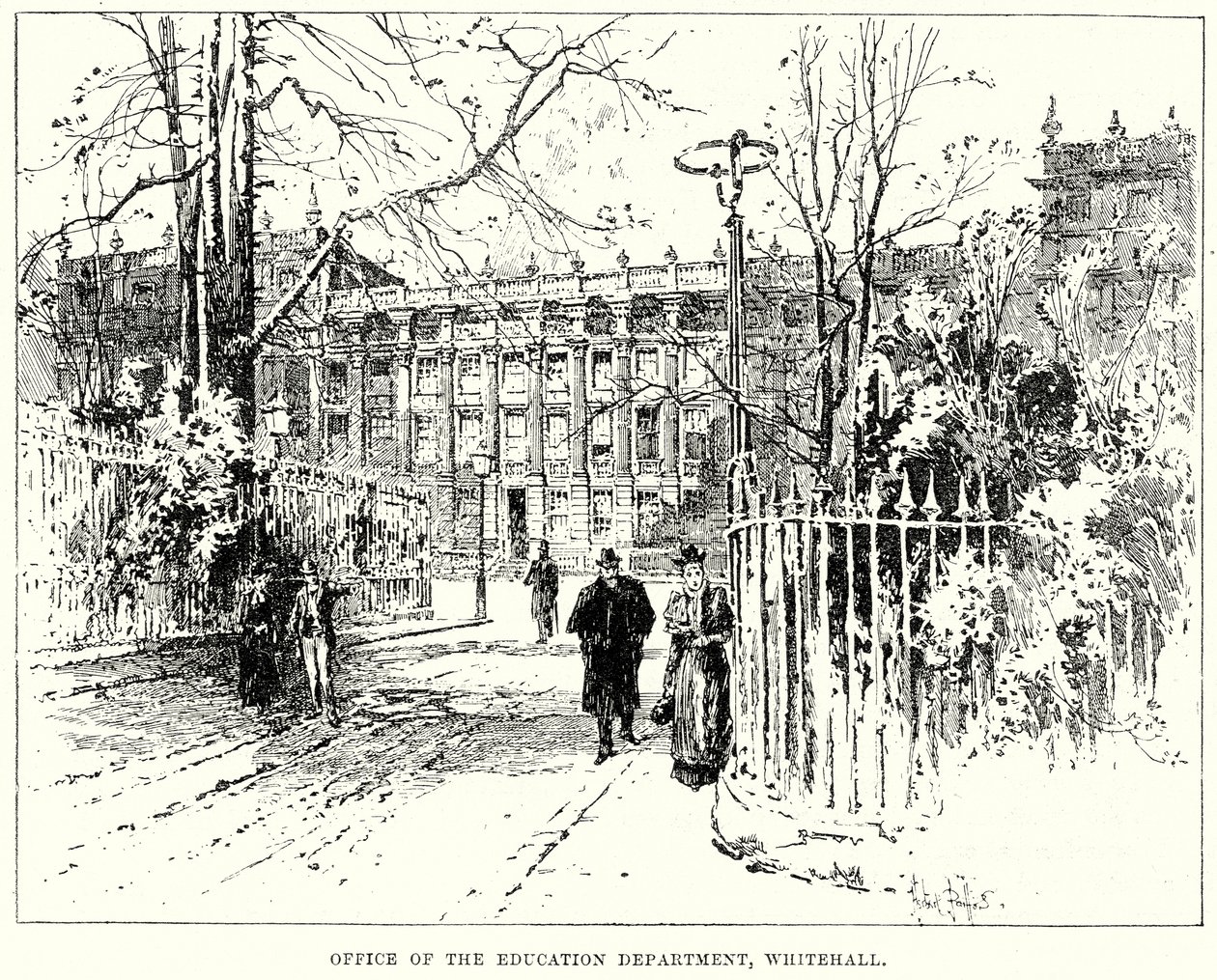 Oficina del Departamento de Educación, Whitehall (grabado) de English School
