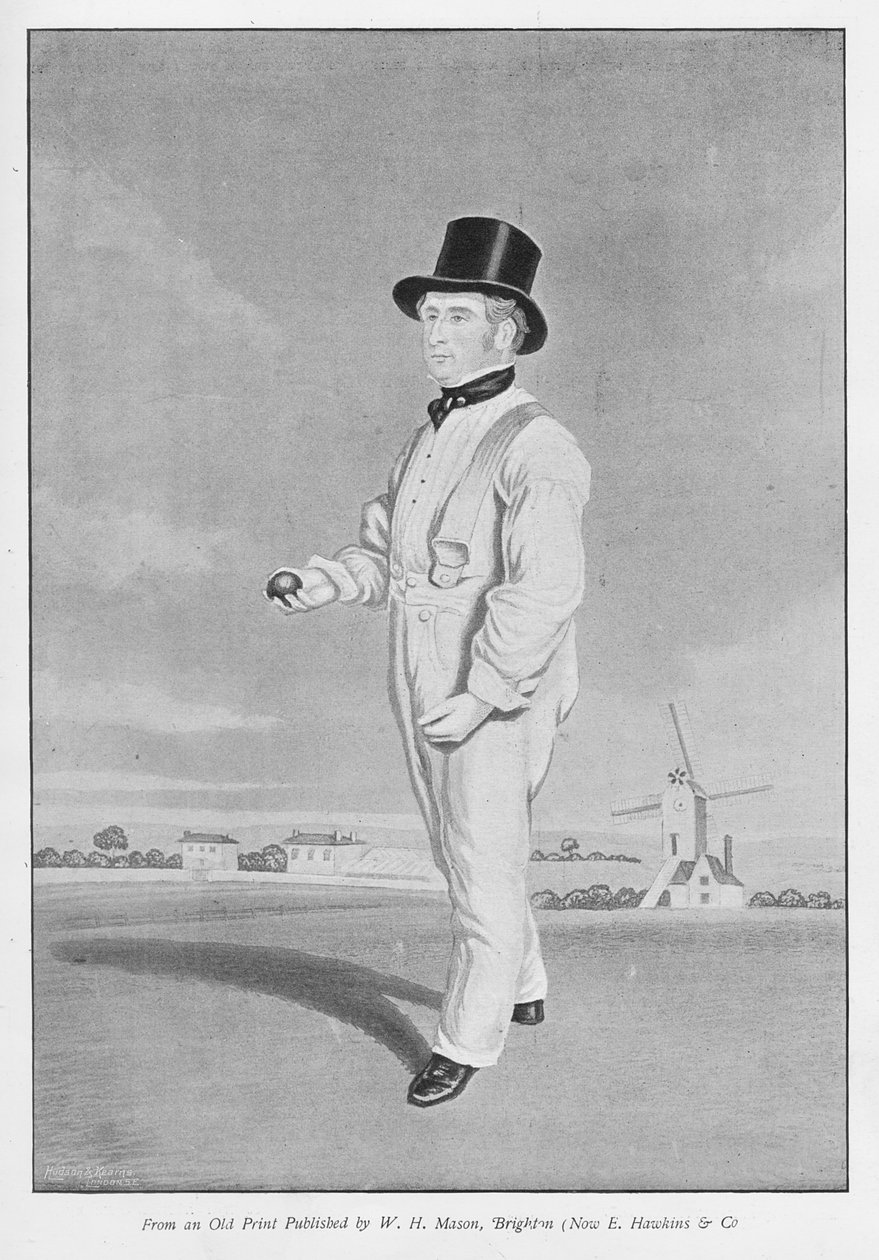 Old Lillywhite, de una impresión antigua publicada en Famous Cricketers and Cricket Grounds, publicada por Hudson y Kearns, 1895 de English School