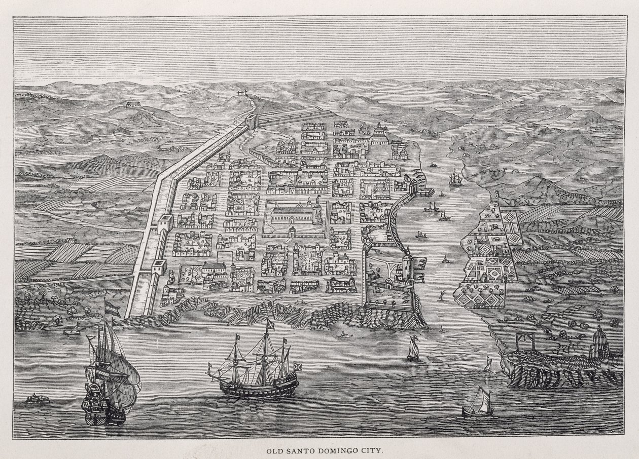 Ciudad de Santo Domingo en la época de la expedición de Drake, de 